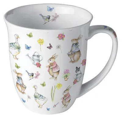 Porzellan Tasse mit Osterhasen und Tier Design