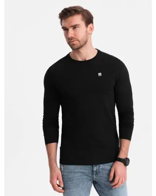 Obrázok produktu pre Ombre Clothing Pánske tričko s dlhým rukávom Biraunt čierna L