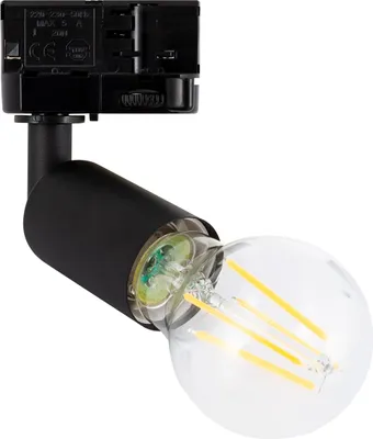 Produktbild von 3-Phasenstromschiene Strahler für E27 Glühbirne Schwarz