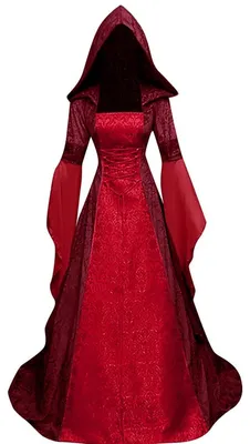 Produktbild von Damen Halloween Kostüm Mittelalter mit Kapuze und Rüschen