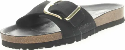 Produktbild von Supersoft FJORT Damen pflanzlich gegerbte weiche Leder Pantolette schwarz EUR 40