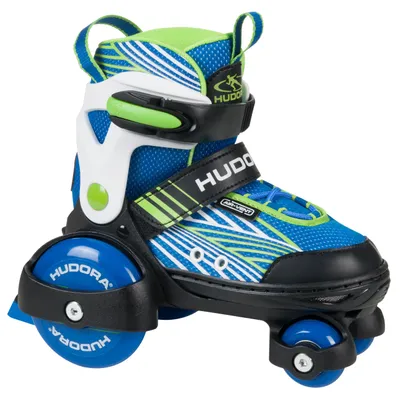 Image de Patins à roulettes Hudora My First Quad Boy, pointures 30-33 en bleu/vert ; 22041
