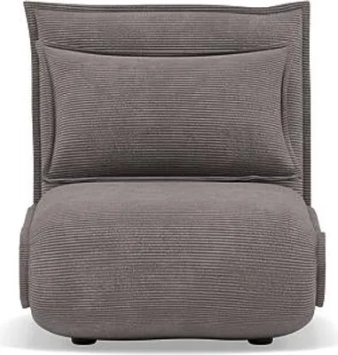 Image de Best Mobilier Candice - Banquette 1 place convertible clic-clac en velours côtelé , Gris clair