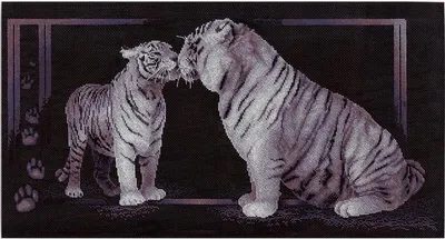 Produktbild von Panna Kreuzstichset "Tigerliebe", 58,5x30,5cm, Zählmuster