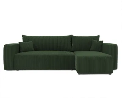 Produktbild von Idohome - PIANO L Ecksofa mit Schlaffunktion und Bettkasten 248x145 cm, Universal, L-Form - Farbe: Flaschengrün Poso 14