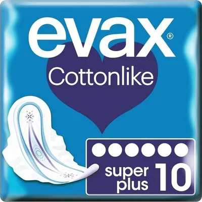 Zdjęcie produktu dla Evax Bawełnalike Súper Plus podpaski higieniczne ze skrzydełkami 10 sztuk