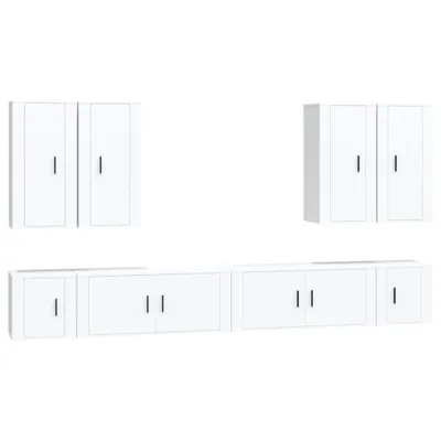 Immagine prodotto di set di mobili TV da 8 pezzi in legno bianco