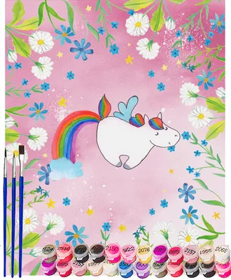 Produktbild von Mr. & Mrs. Panda Malen nach Zahlen Einhorn Fliegendes Pferd 40 x 50 cm Mit Rahmen - Rot Pastell - Geschenk, Bastelidee, Künstler, Kunstwerk, Einhorn Deko, Einhörner