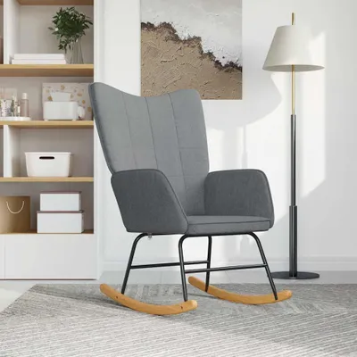 Image de vidaXL Fauteuil à bascule Gris clair Tissu