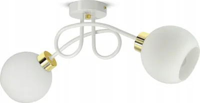 Produktbild von LUXOLAR - Led Deckenleuchte - Deckenlampe 2 flammig Weiß E27 60W - Hängelampe wohnzimmer für Wohnzimmer, Küchen - Weiß Glas Kugeln