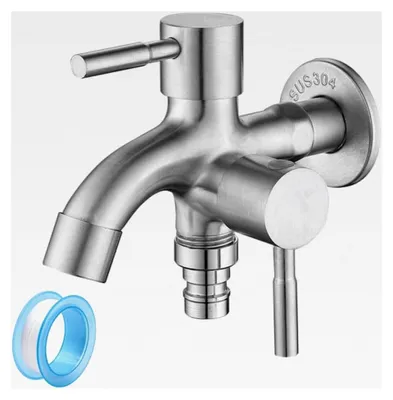 Produktbild von 1/2 Zoll Garten Wasserhahn für 1 bis 2 Wasserhähne aus 304 Edelstahl