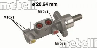 Produktbild von METELLI 05-0363 Bremszylinder Hauptbremszylinder passend für PEUGEOT 206 Schrägheck (2A/C) 206 SW (2E/K) 206 Kastenwagen 206 Stufenheck