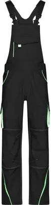 Produktbild von James & Nicholson Funktionelle Latzhose JN848 Gr. 50 black/lime-green
