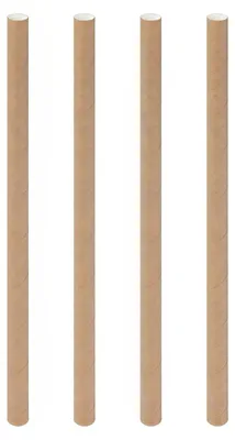 Produktbild von 300x Trinkhalme aus Papier dick braun natur Ø8mm 15cm