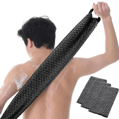 Produktbild von Peeling Duschtuch 3er Set, Rückenwäscher 100×23 cm 3D Struktur Massage Handtuch