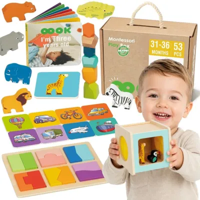 Produktbild von Woopie Green Box Xxl Montessori Pädagogische 7in1 Sinnesbox 31-36 Monate