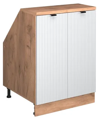 Zdjęcie produktu dla Szafa skosna Vicco Rion Białe pofałdowanie 60 x 81.6 cm z 2 drzwiami, korpus szafy głębokość 60 cm, Model 60000
