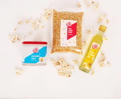 Produktbild von Butterfly Set 1Kg – 1 Kg Butterfly I Popcornsalz Butter Style 300g I Popcornöl 250ml