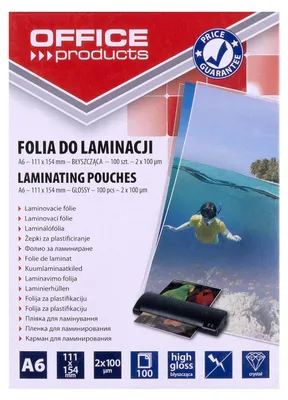 Productafbeelding van A6 laminatiefolie, 2 x 100 micron, 100 stuks