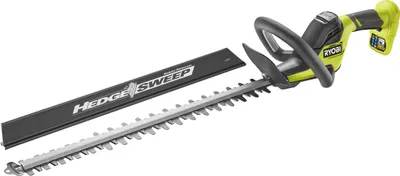 A cordless hedge trimmer is shown on a white background.