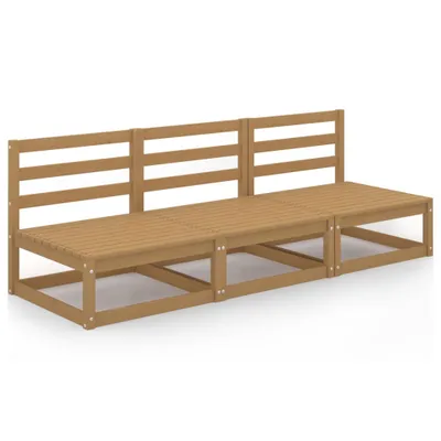 Produktbild von vidaXL Outdoor-Sofa 3-Sitzer Honigbraun Massivholz Kiefer