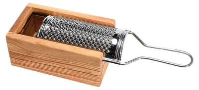 Parmesanreibe aus Olivenholz, Beige, 32 x 22 x 22 cm