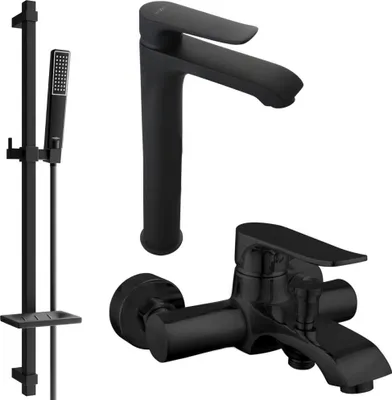 Produktbild von Mexen Pecos DQ72 Badewannenset, Schwarz - 72713DQ72-70