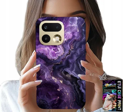 Image de Etui Do Realme 16 Pro+ 5G - Fioletowy Marmurek Modne Kobiece + Folia