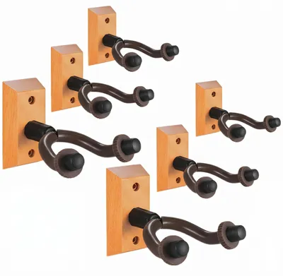 Immagine prodotto di Elzusha - Set di 6 ganci a parete per chitarra, in legno