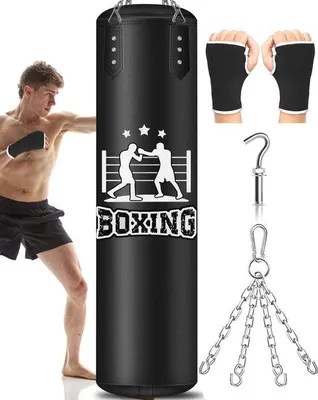 Produktbild von Famanu Boxsack 120 cm - Ungefüllt für Kickboxen, Muay Thai, Karate, Judo, Taekwondo und MMA
