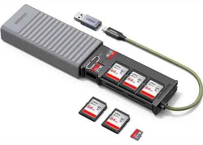 Immagine prodotto di Lettore di schede SD/microSD, USB-A/USB-C, Ugreen CM856, grigio