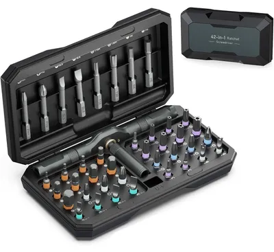 Productafbeelding van Magnetische ratelsets, 42-delig, met afneembare handgreep, zwart