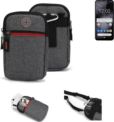 Produktbild von K-S-Trade Holster Gürteltasche kompatibel mit Gigaset GS190 Handy Tasche Schutz Hülle grau Zusatzfächer 1x