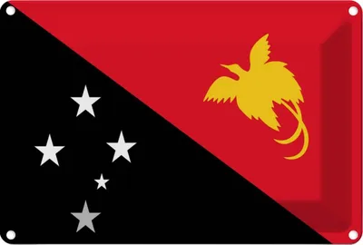 Produktbild von vianmo Blechschild 12x18 cm Papua?Neuguinea Papua New Guinea Flagge Fahne Wappen