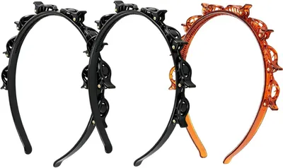 Productafbeelding van Set van 3 haarspelden, 2 zwart, 1 bruin, haaraccessoires voor dagelijks gebruik