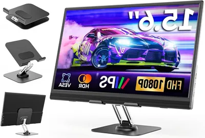 Imagen del producto de Monitor portátil – 15,6 pulgadas – Full HD 1080P – Pantalla móvil con soporte ajustable