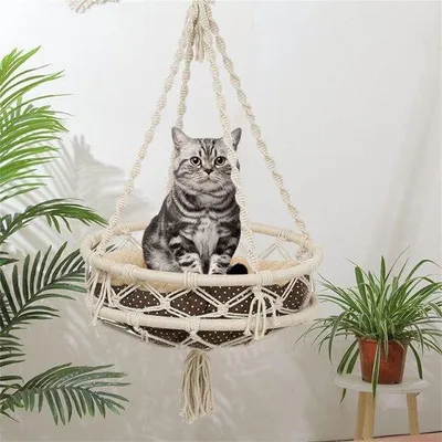 Produktbild von Famanu Katzenbett Macramé - Hängematte für Katzen