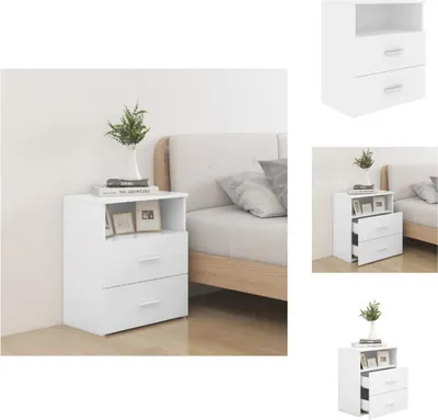 Zdjęcie produktu dla vidaXL Szafka nocna biała 50x32x60 cm - Szafki nocne