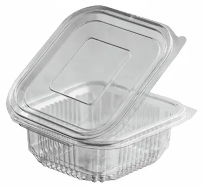 Produktbild von 50x Rechteckbecher klar mit Deckel 250 ml (PET)