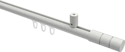 Produktbild von Interdeco Innenlaufstange / Gardinenstange mit Innenlauf Weiß, Typ Sonius Elanto (Rillenzylinder) Deckenmontage, 20 mm Ø 1-läufig, 140 cm