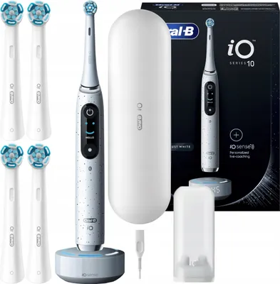 Immagine prodotto di Oral-B | Spazzolino elettrico - iO 10 - Bianco polvere di stelle - Con intelligenza artificiale - 7 modalità di pulizia