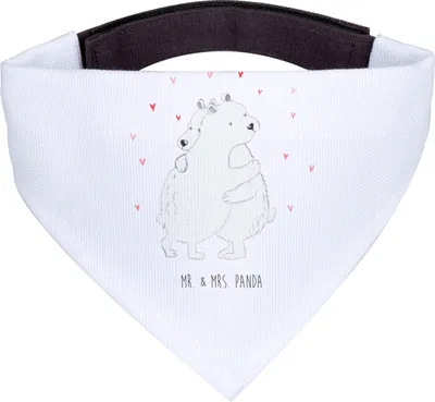 Produktbild von Mr. & Mrs. Panda Hunde Halstuch Eisbär Umarmen - Weiß - Geschenk, Hundehalstuch, Schal Für, Hund, Tuch, Lustige Sprüche