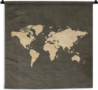 Produktbild von MuchoWow® Wandteppich Wandbehang Weltkarte - Vintage - Farben 150x150 cm Tapisserie Dekoration Wandtuch - Wohnaccessoires - Modernes