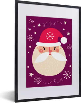 Produktbild von MuchoWow® MuchoWow® Gerahmtes Poster Weihnachten - Weihnachtsmann - Schnee 30x40 cm - Poster mit zchwarzem Bilderrahmen - Wandposter Schlafzimmer