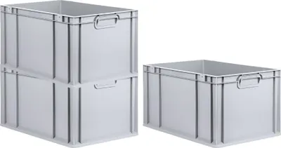 Produktbild von SuperSparSet 3x Eurobox NextGen Economy | Griffe geschlossen |HxBxT 32x40x60cm | 65 Liter | Eurobehälter, Transportbox, Transportbehälter, Stapelbehälter