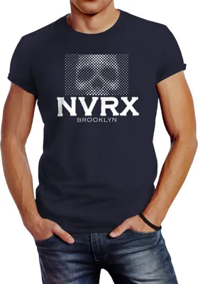 Produktbild von Totenkopf Herren T-Shirt Neverless Skull Slim Fit Neverless® navy XL