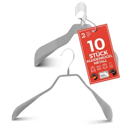 Produktbild von MAWA Metallbügel, 10er-Set, 42 cm, Silber, ergonomisch & langlebig