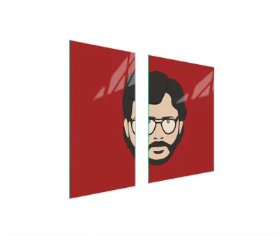 Immagine prodotto di Piastre copriforno 2 pezzi 75x52 Copriforno in Vetroceramica tagliere in vetro uomo rosso