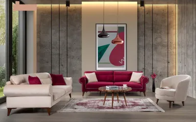 Immagine prodotto di Divano a tre posti divano a 3 posti in tessuto beige divano grande imbottito legno designer nuovo