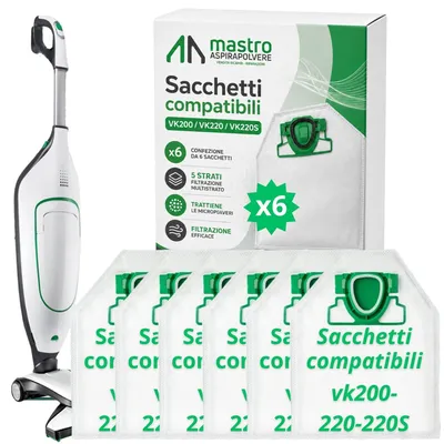 Staubsaugerbeutel 6er Set für Kobold VK200/VK220S